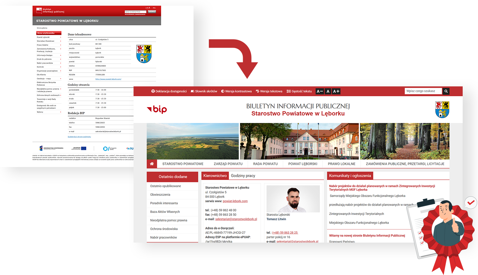 Grafika zmiana systemu BIP Starostwa Powiatowego w Lęborku